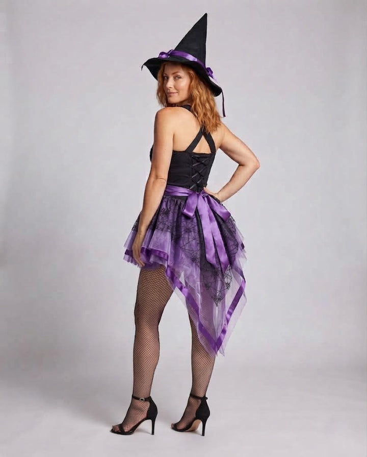 Ladies Witch Costume with Tulle and Lace Elements Mune Fashion