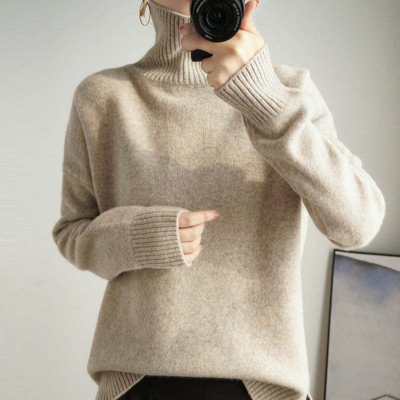 Women's Cashmere Sweater with Roll Neck