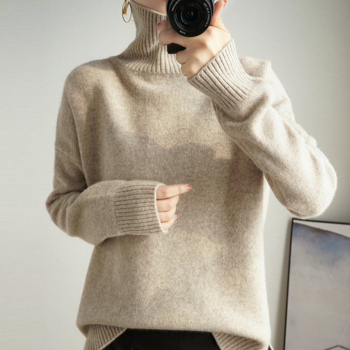 Women's Cashmere Sweater with Roll Neck