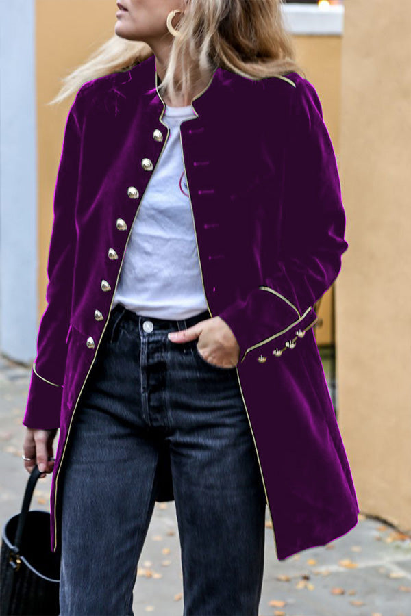 Mune | Velvet Patchwork Multi-Button Women'S Jacket