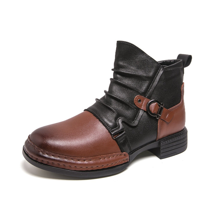 Men's cowboy-style ankle boots, synthetic leather, elegant