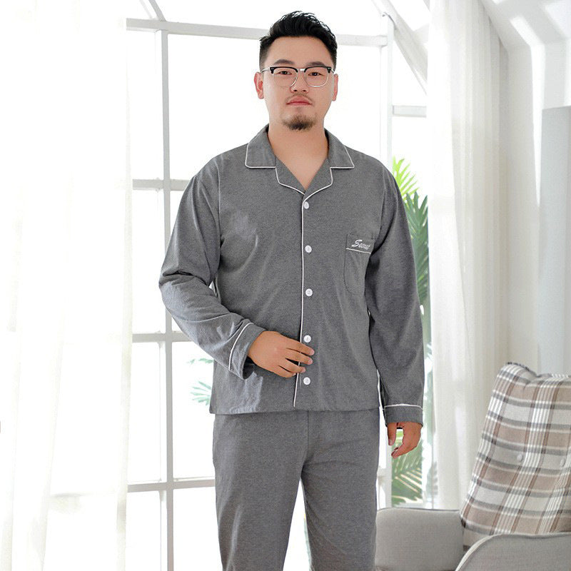Generous men's house suit made of cotton, long-sleeved