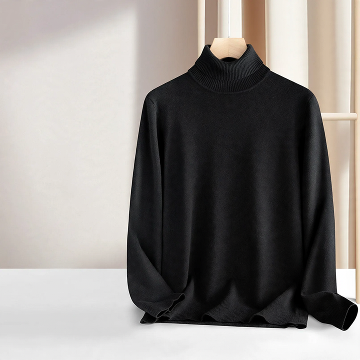 Men's turtleneck sweater made of wool and modal, warm