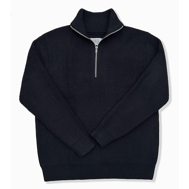 Unisex Knit Sweater, Half-Zip, Wool Blend
