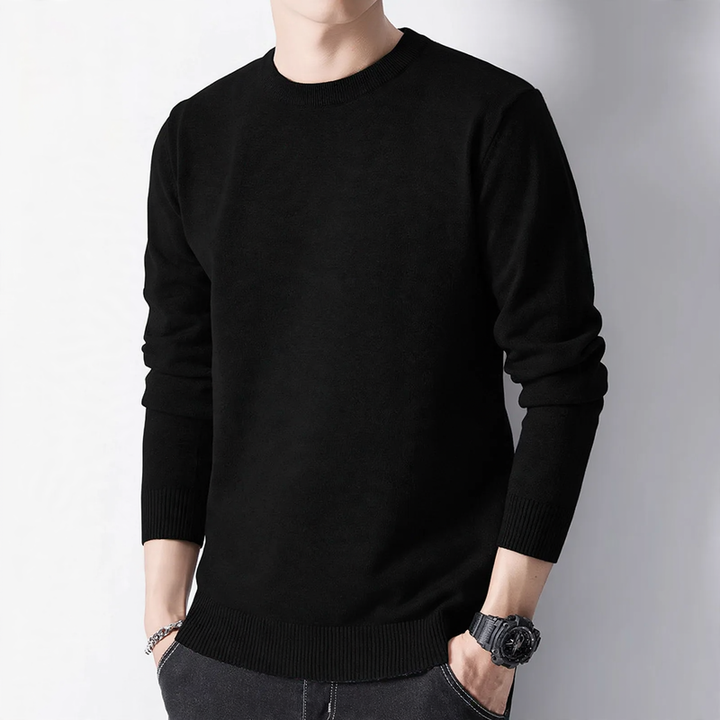 Men's sweater with crew neck and inner lining