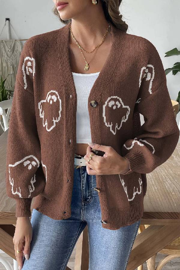 Mune | Loose Casual Cartoon Jacquard Jacket