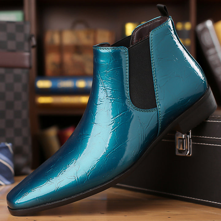 Men's Chelsea Boots, pointed toe, PU leather, flat heel
