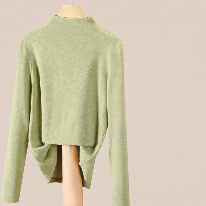 Ladies long sleeve shirt, lined, with round neckline