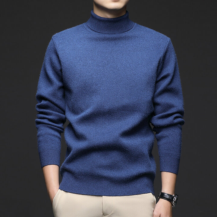 Men's turtleneck sweater, knitted, warm, for winter