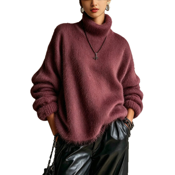 Fluffy turtleneck sweater