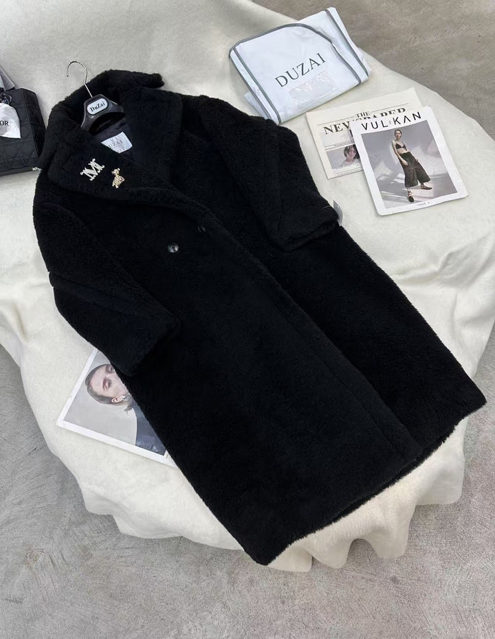 Loose Teddy coat, long, Winter, women's