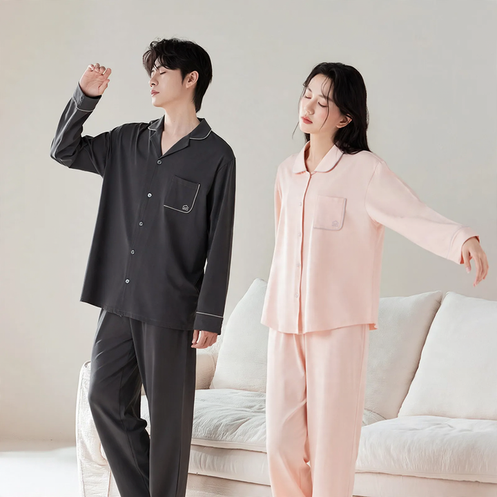 Lyocell-Cotton-Pajamas, Unisex, V-Neck