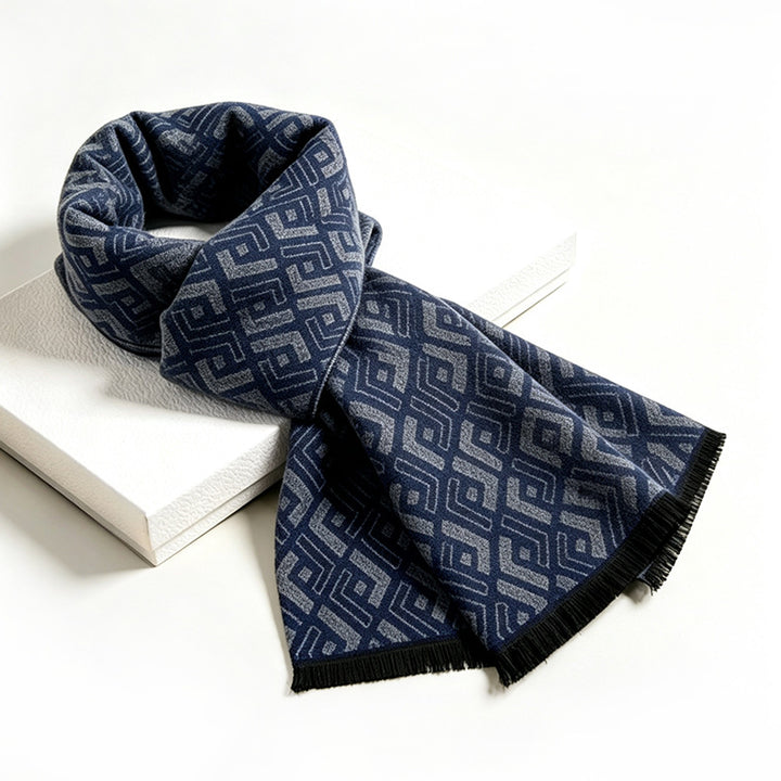 Checked scarf made of wool blend fabric