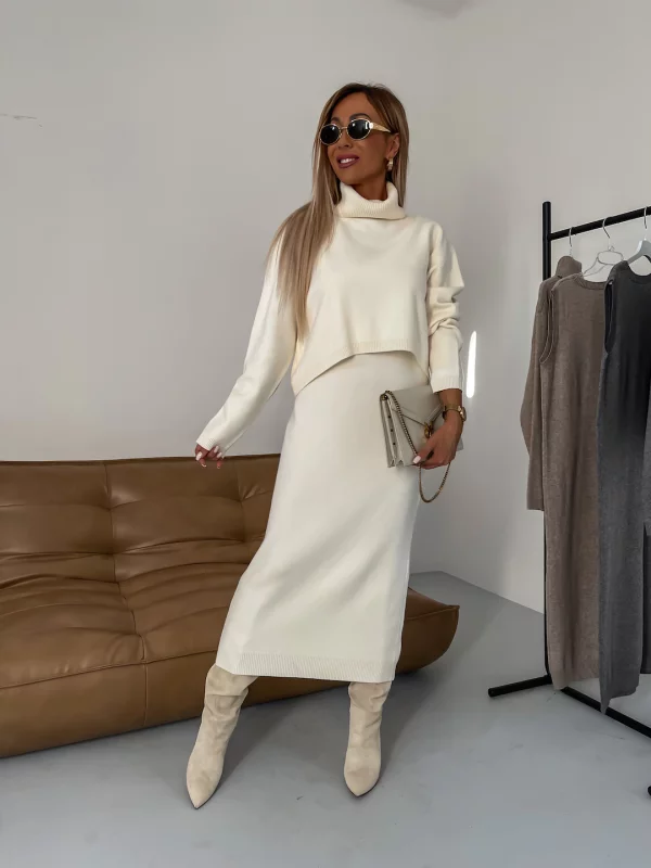 Mune | Jersey Set Midi Dress with Turtleneck