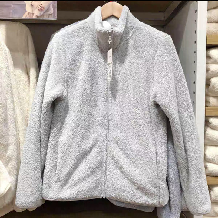Warm Fleece Jacket with Zipper for Women