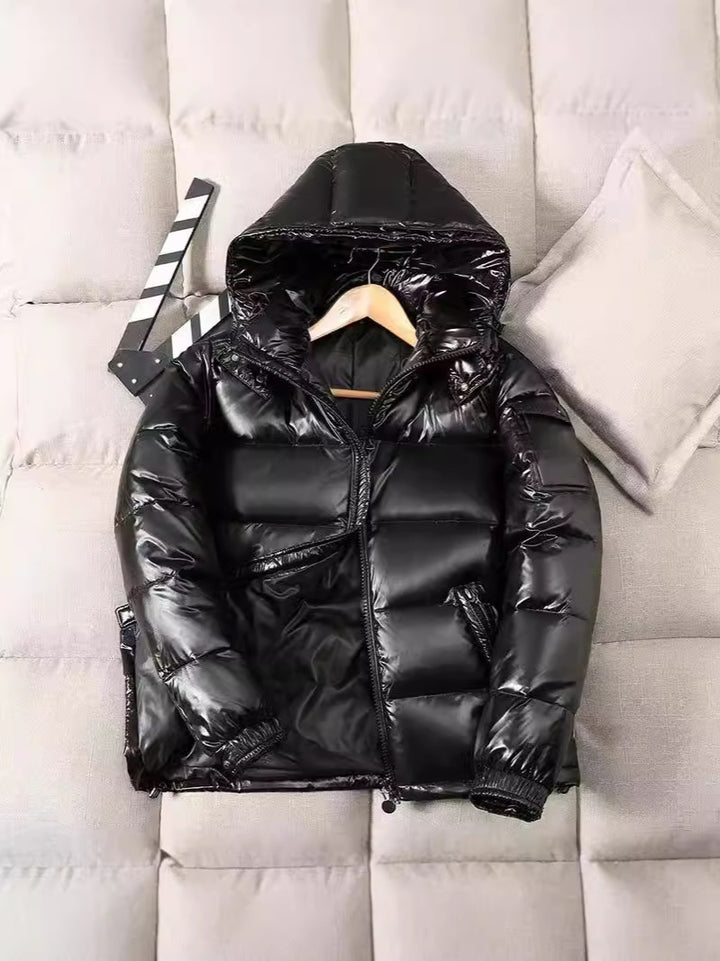 Men's down jacket, padded, stand collar, short