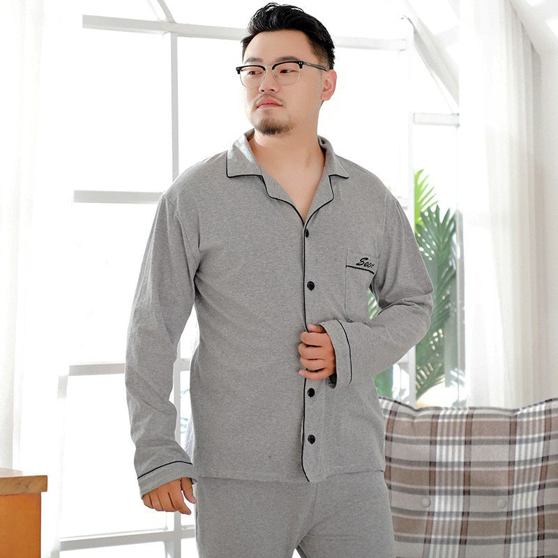 Generous men's house suit made of cotton, long-sleeved