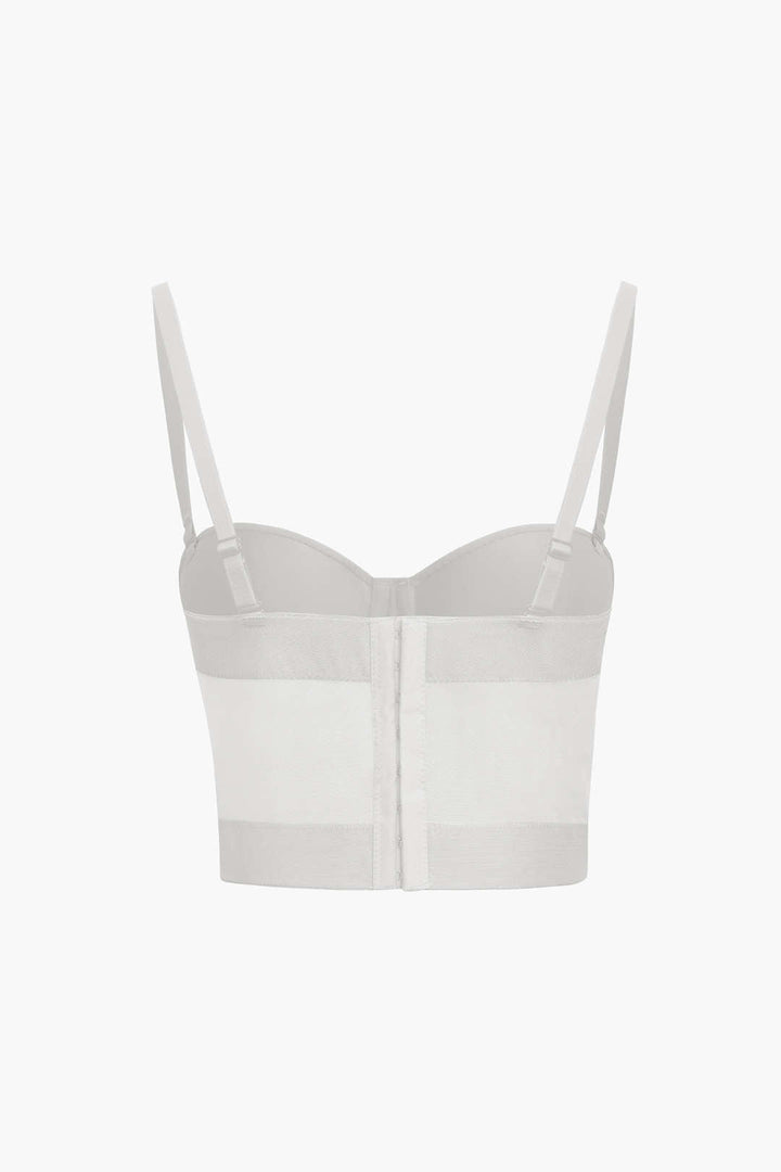 Bustier top made of mesh fabric with underwire