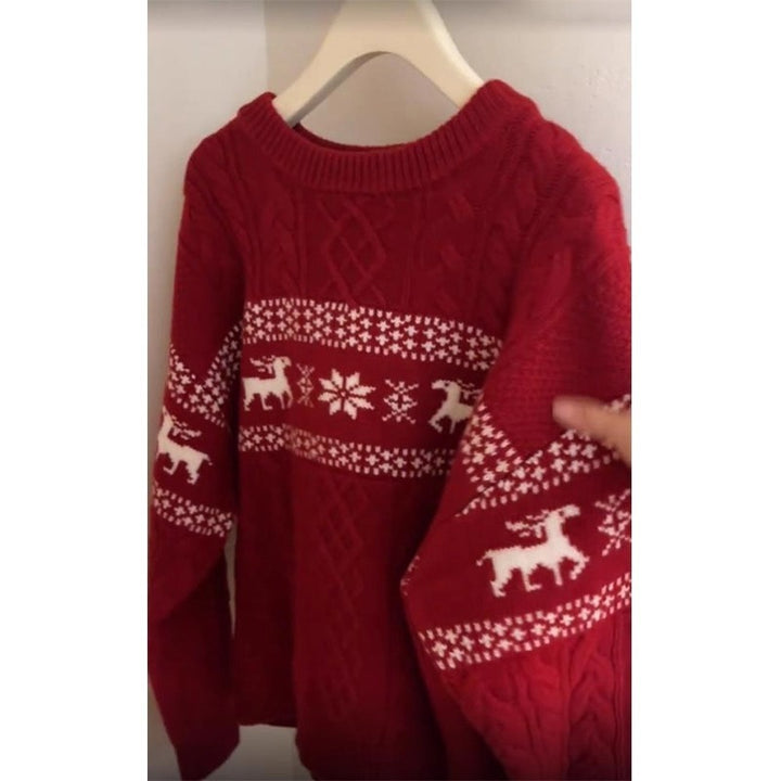 Unisex knitted sweater with Fair Isle pattern