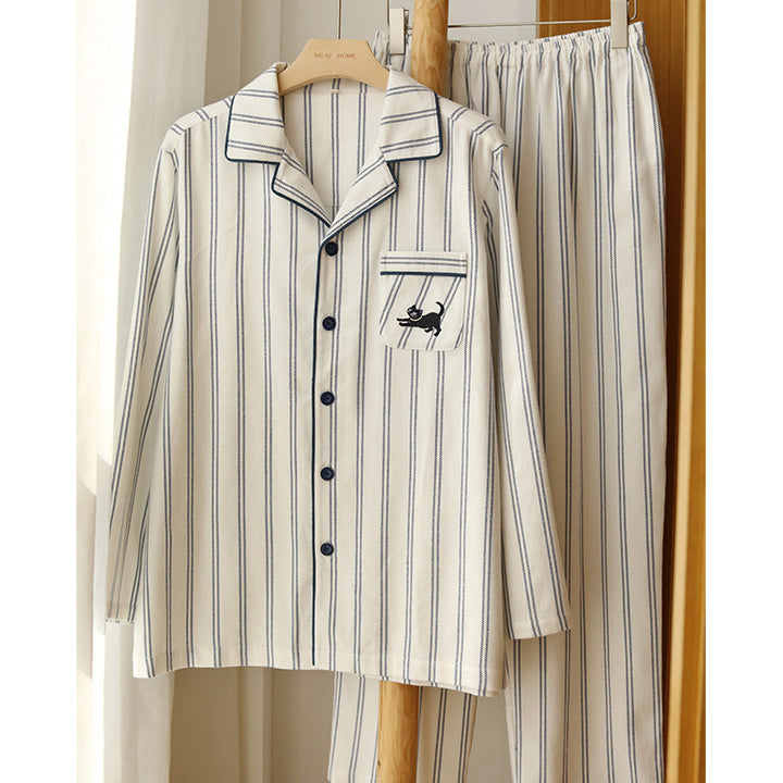 Partner Pajama made of cotton flannel with embroidery
