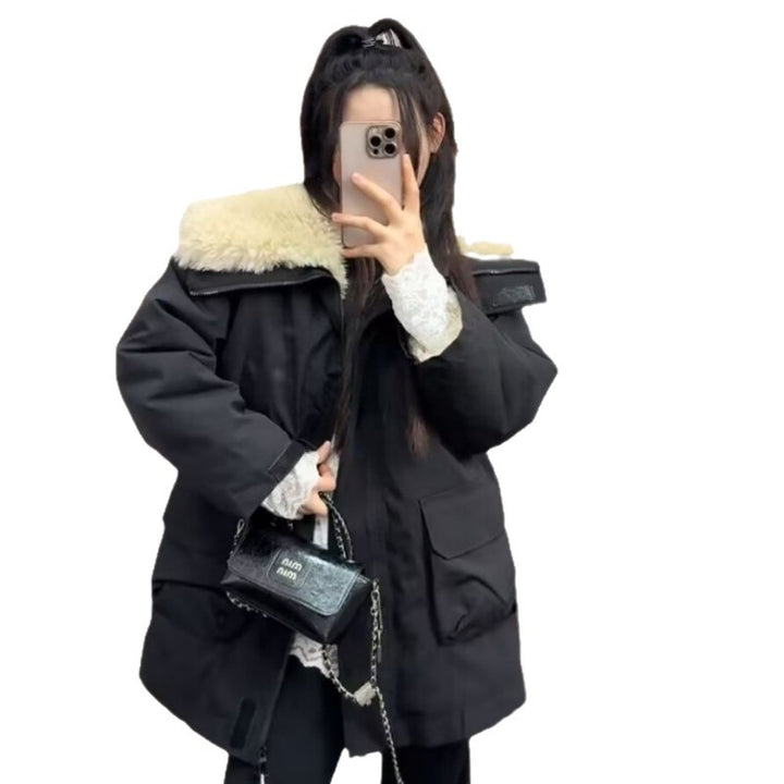 Padded parka jacket in work style