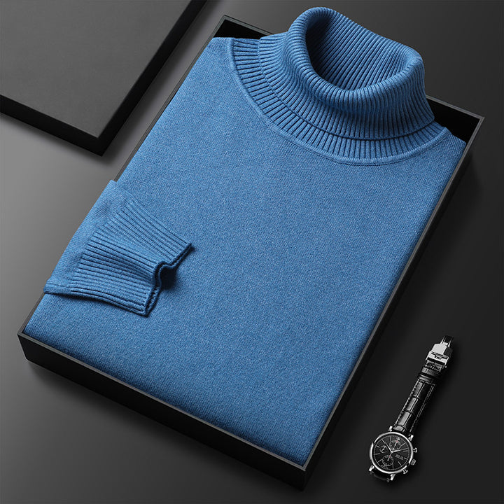 Warmer men’s turtleneck sweater, knitted
