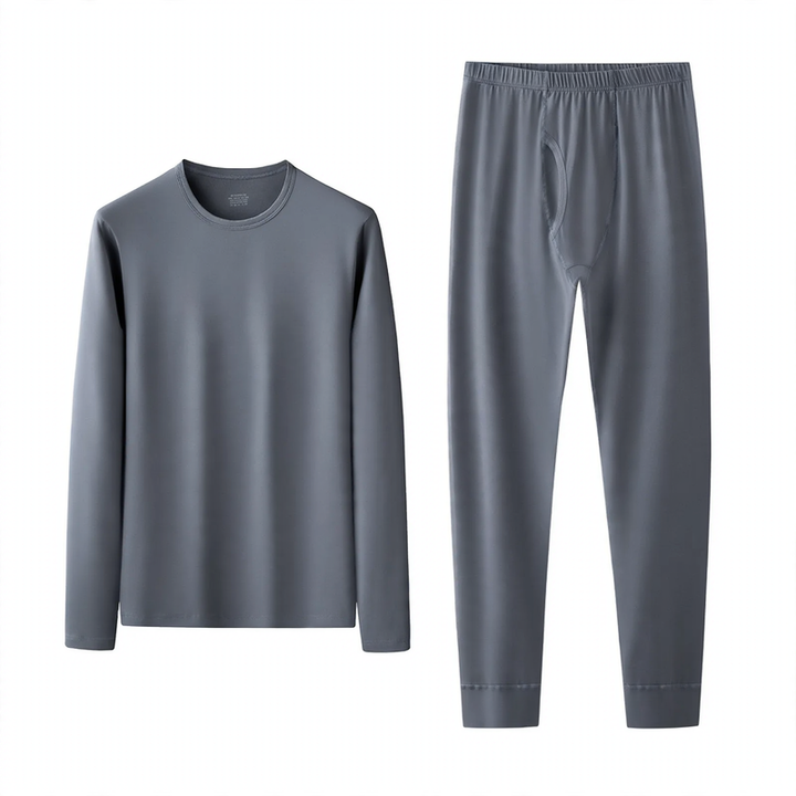 Pair Thermo Underwear Set, Cotton Modal Mix, Crew Neck