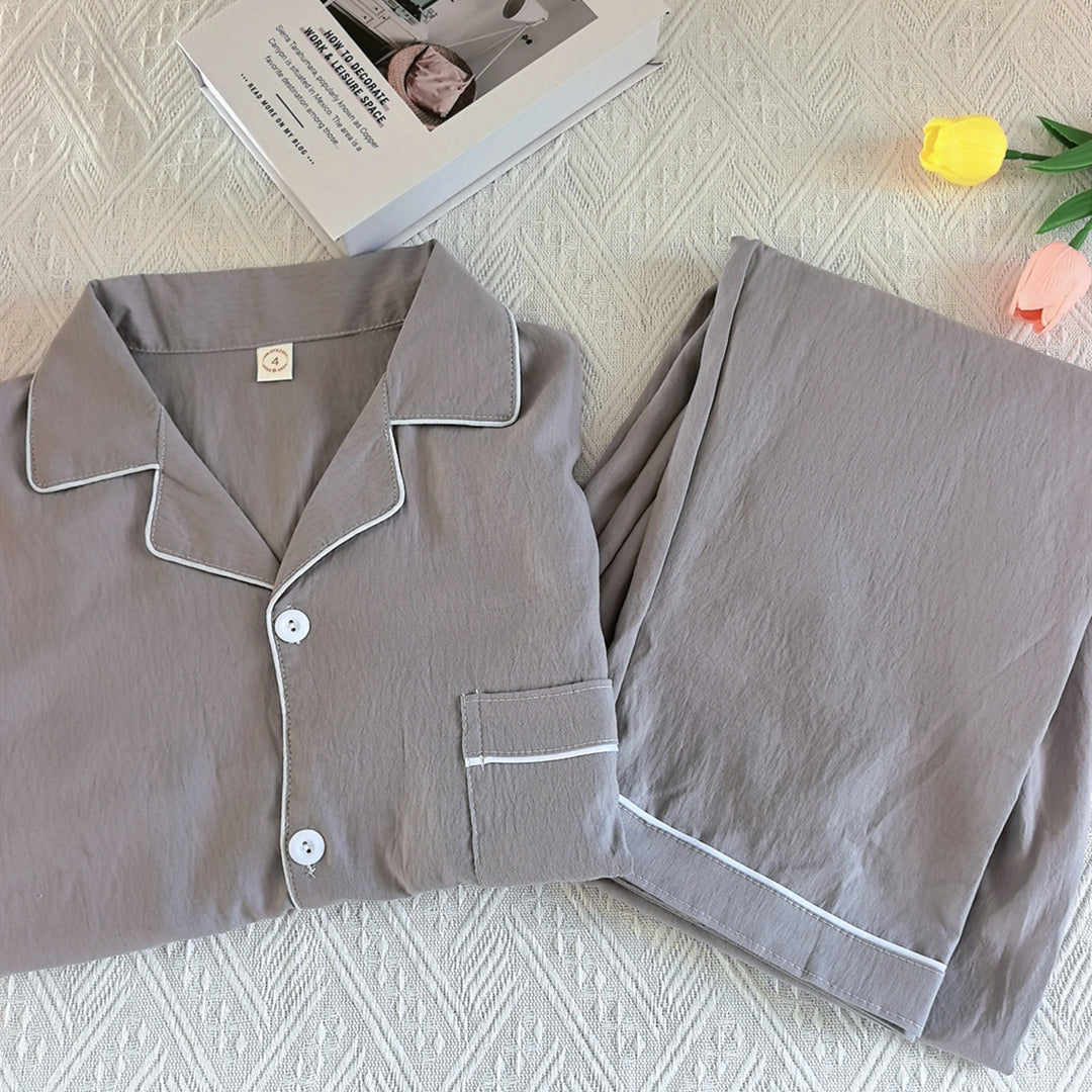 Men's pajama set made of cotton muslin, breathable