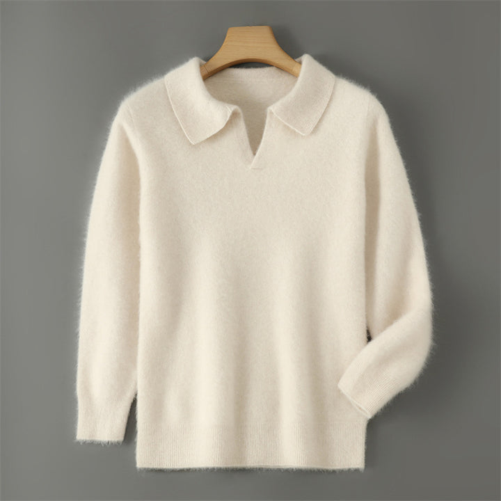 Men's wool sweater with collar, business casual