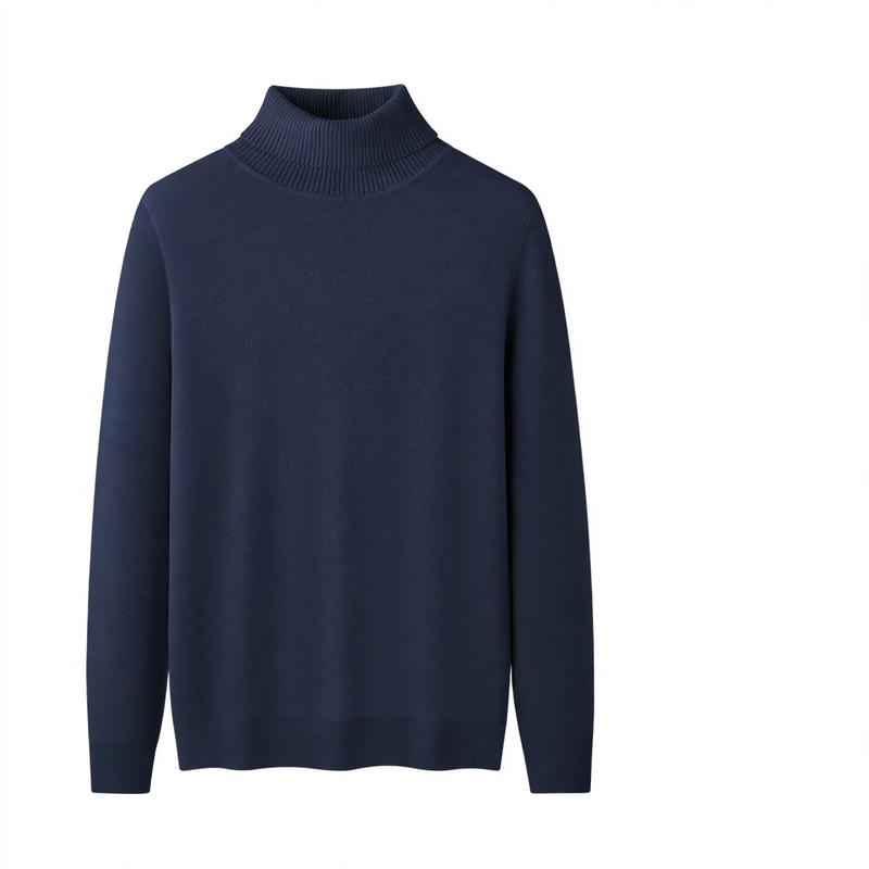 High-quality men's turtleneck sweater made of modal-wool blend