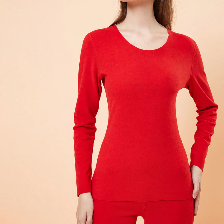 Festive thermal underwear set in red