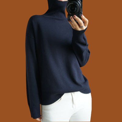 Women's Cashmere Sweater with Roll Neck