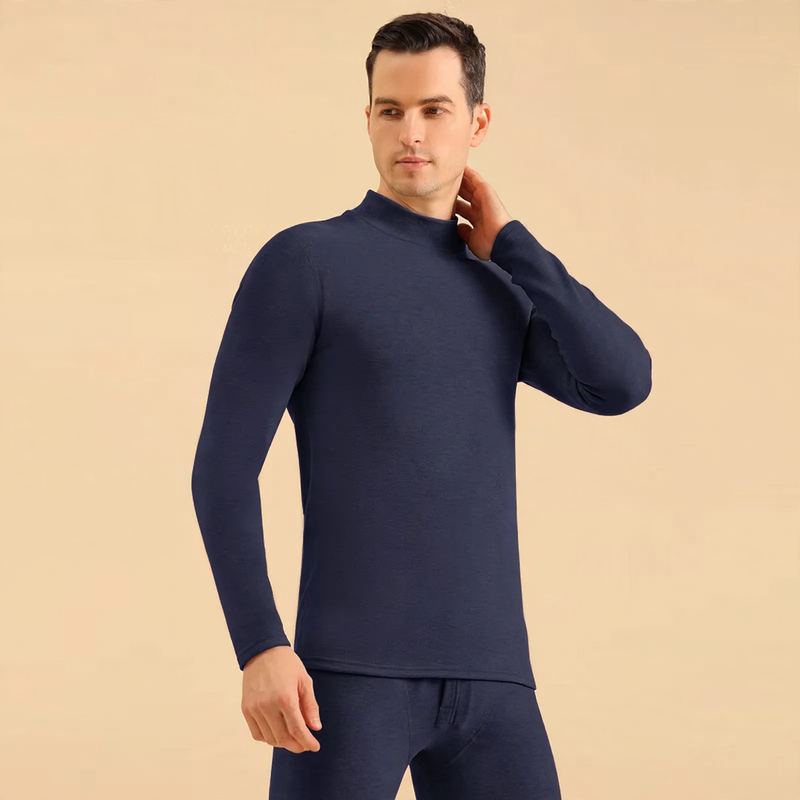 Men's Thermal Underwear Set, lined, Stand-up collar