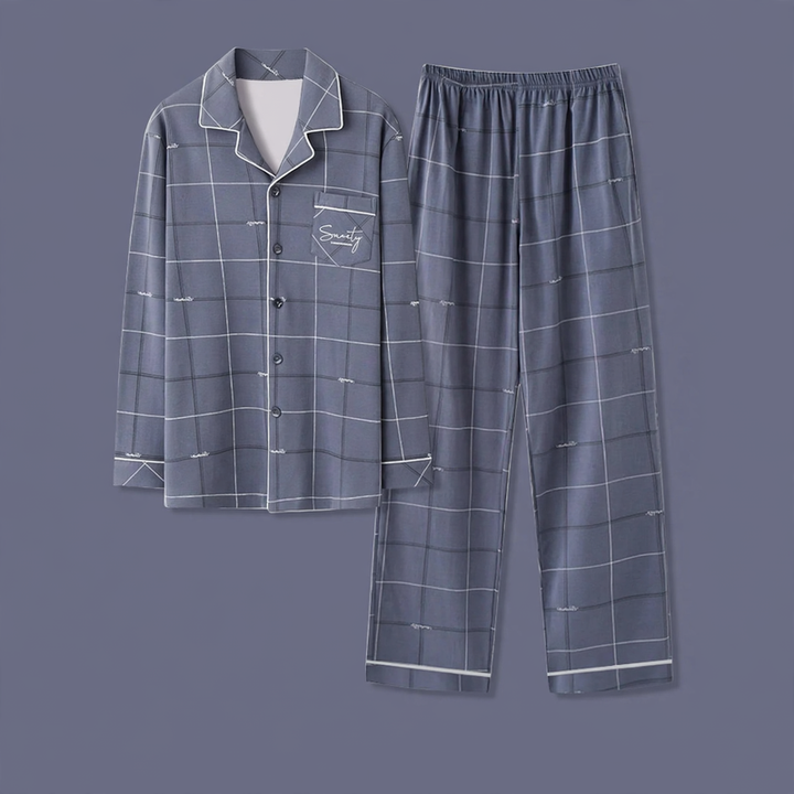 Men's pajamas made of pure cotton, loose fit