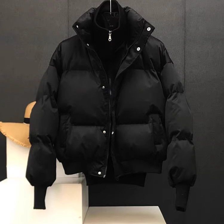 Men's winter jacket, stand collar, lined, short