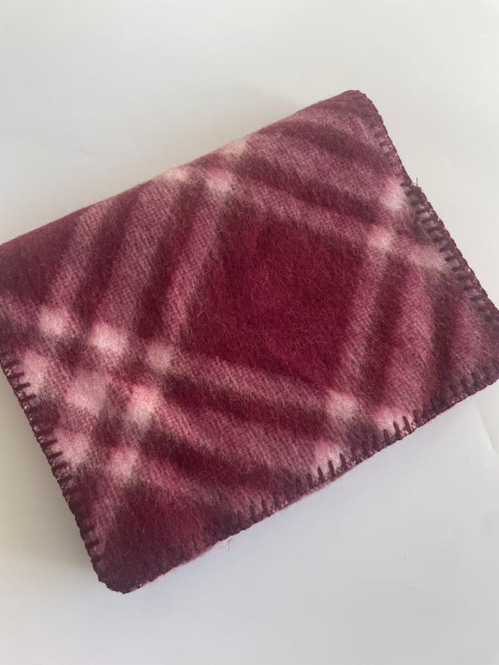 Thick checkered wool scarf, 30x182cm