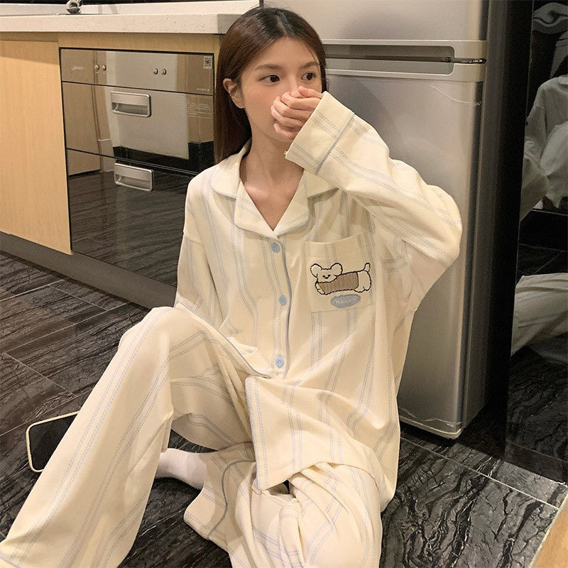 Lightweight women's pajamas, long sleeve, spring and autumn