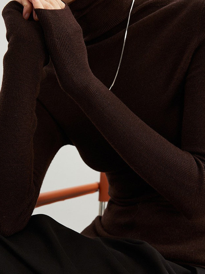 Women’s turtleneck sweater, 100% wool, seamless
