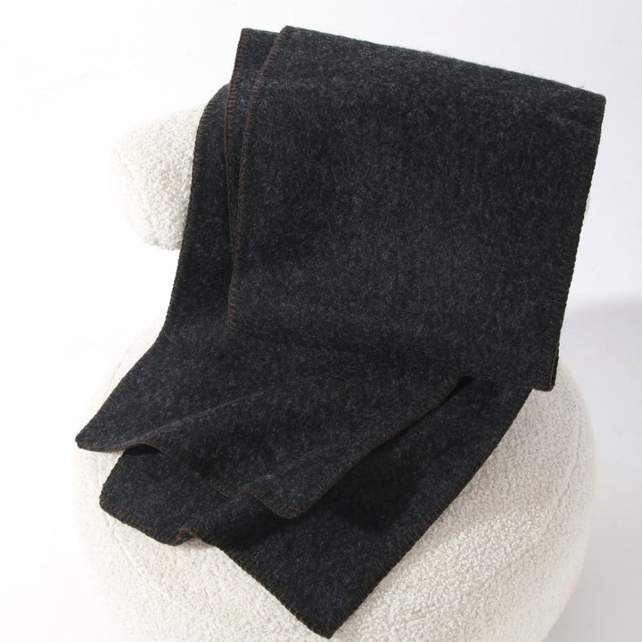 Thicker, solid color alpaca wool scarf, dark gray