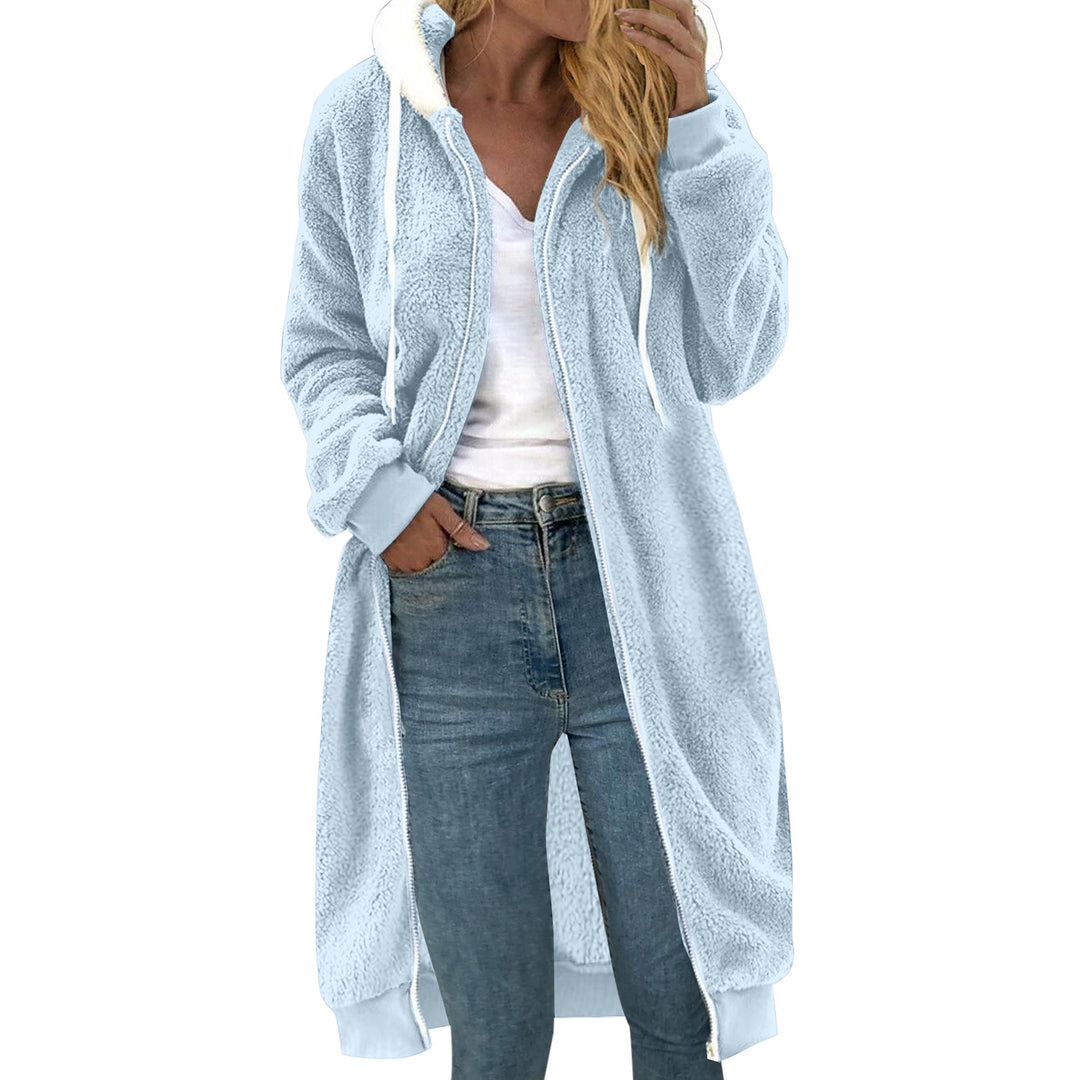 Women’s plush coat, double-sided, with hood