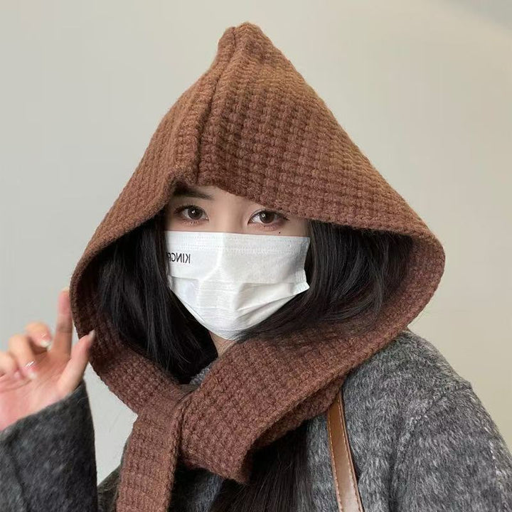 2-in-1 Hooded Scarf and Beanie Set