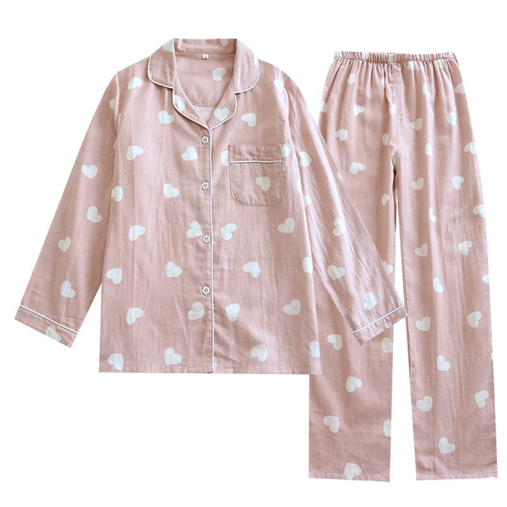 Light cotton muslin set with heart motif