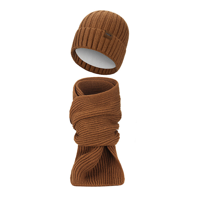 Knitted hat and long scarf set
