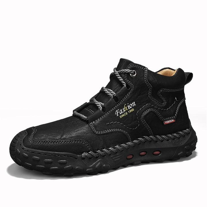 Men's ankle boots, medium-high shaft, lined
