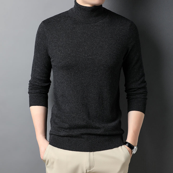 Men's cashmere pullover, turtleneck, fitted cut