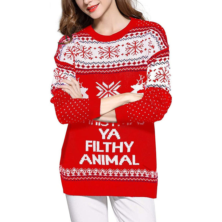 Christmas sweater with various motifs