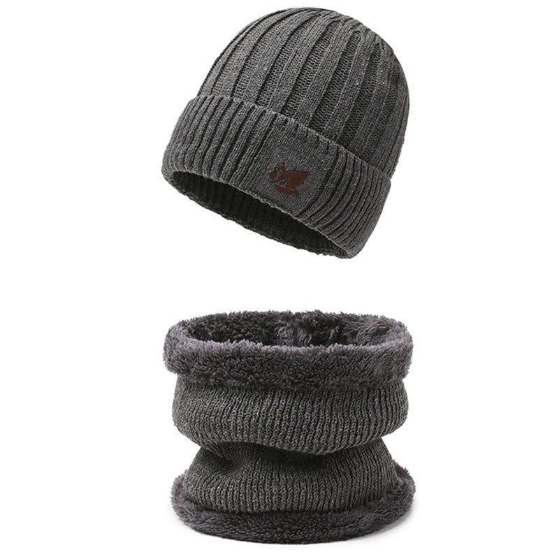 Men's Knit Set: Lined Beanie and Neck Protection