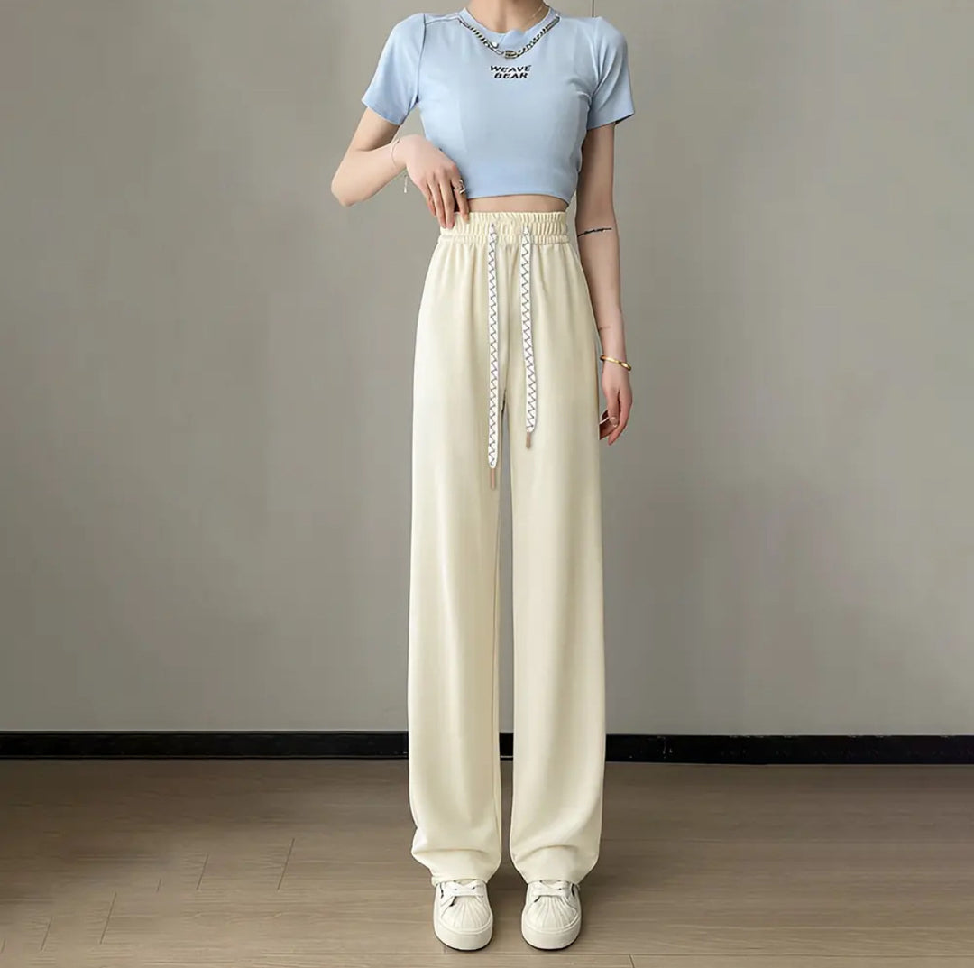 Kord-wide trousers with high waistband