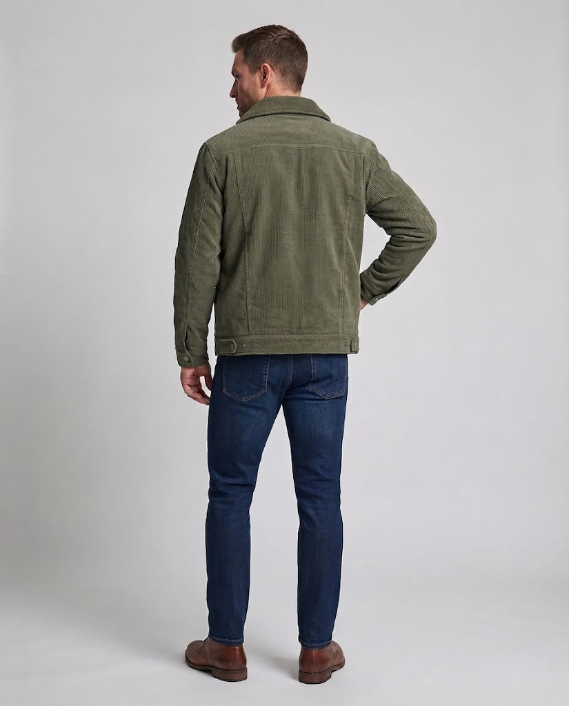 Men's Soft Cord Jacket with Teddy Lining Mune Fashion