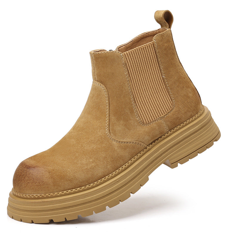 Men's leather Chelsea boots in vintage style